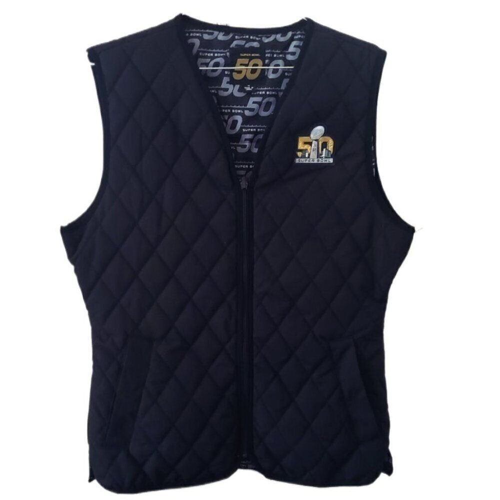 Super Bowl 50 Women's Black Quilted Vest